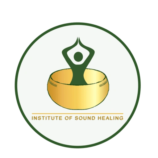 Institute of Sound Healing logo featuring meditation figure inside a singing bowl symbolising sound therapy and holistic wellness